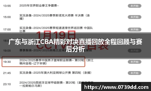 广东与浙江CBA精彩对决直播回放全程回顾与赛后分析